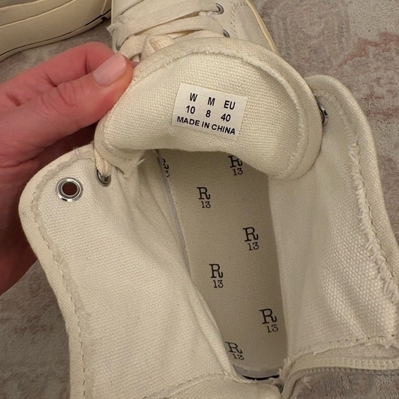 Beige High-Top Platform Sneakers - Picture 5 of 6